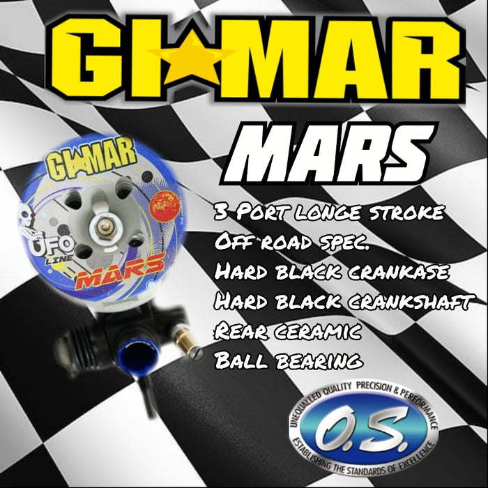 Gimar RC Mars Offroad 1/8 Nitro Engine (With 2135 pipe and 85mm manifold) Combo